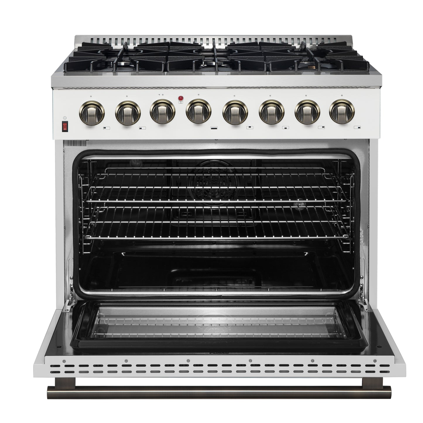 Forno Galiano 36" Freestanding Dual Fuel Range in White - Forno Appliances