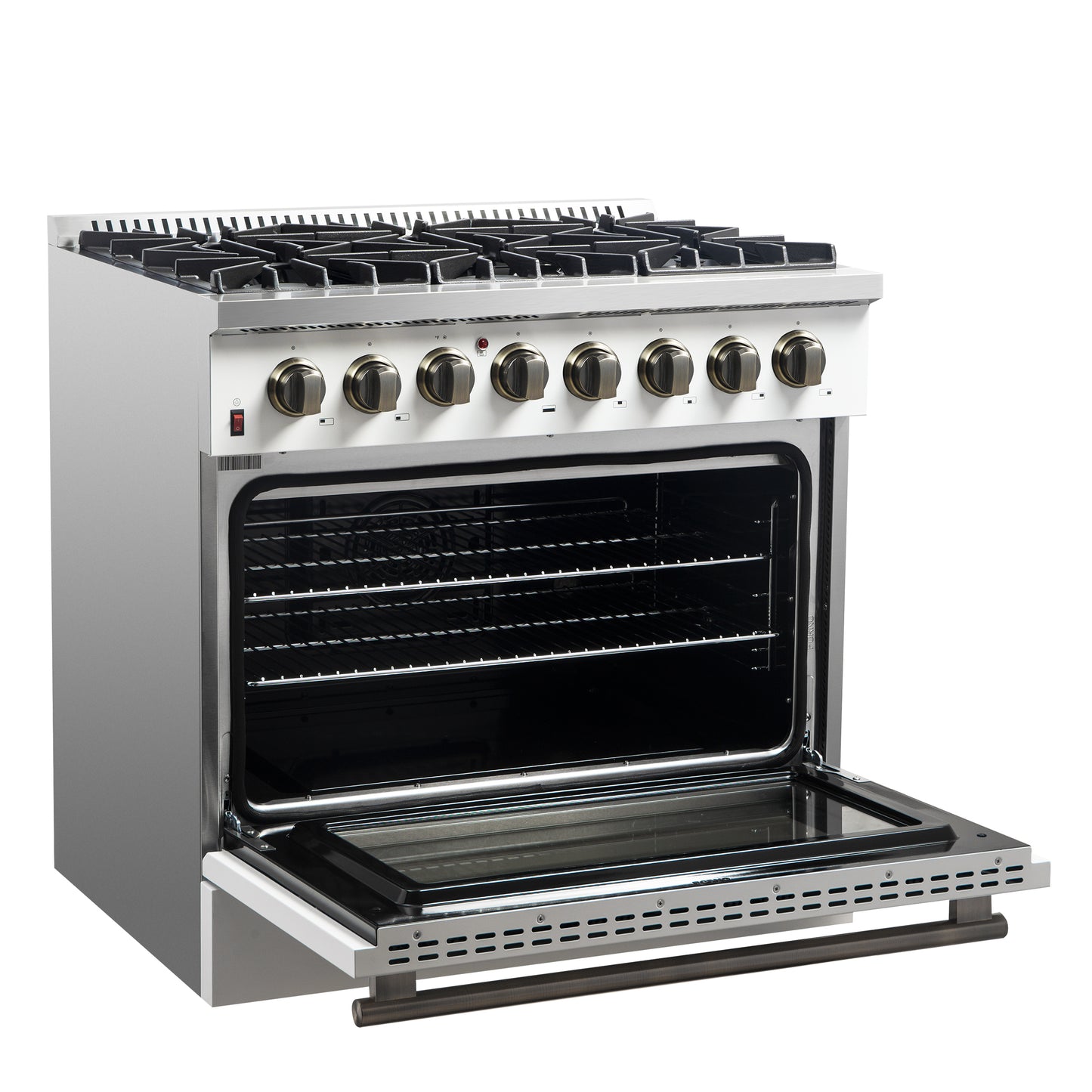 Forno Galiano 36" Freestanding Dual Fuel Range in White - Forno Appliances