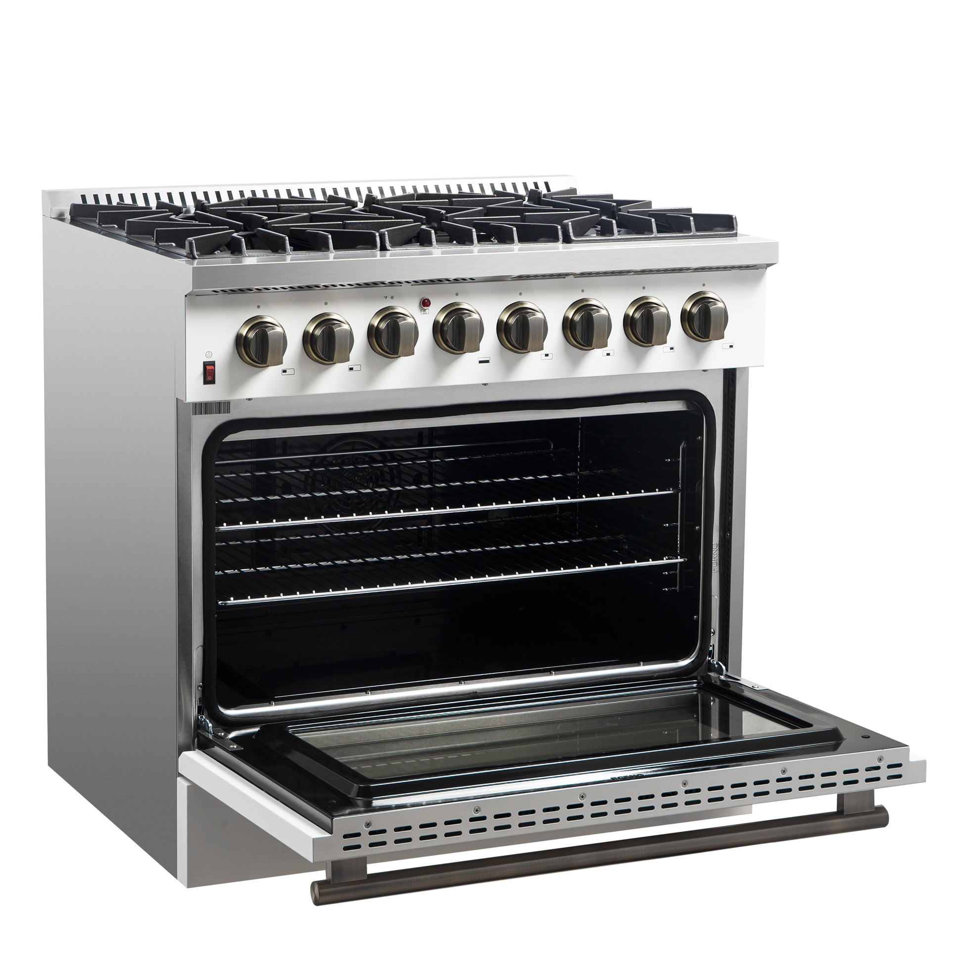 Forno Galiano 36" Freestanding Dual Fuel Range in White - Forno Appliances
