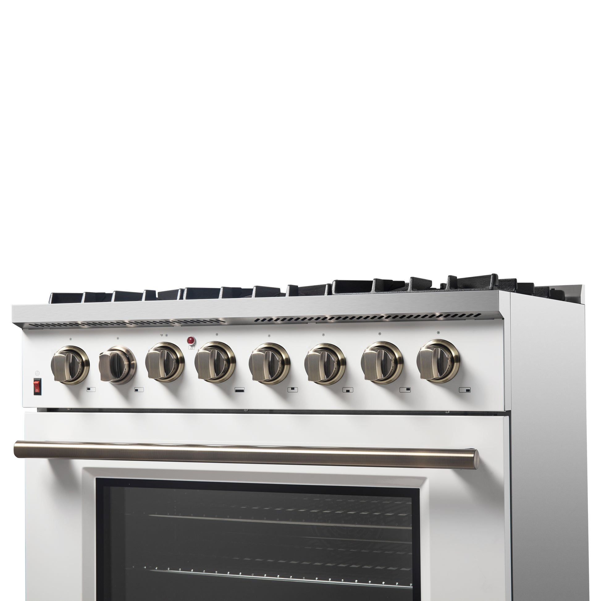 Forno Galiano 36" Freestanding Dual Fuel Range in White - Forno Appliances