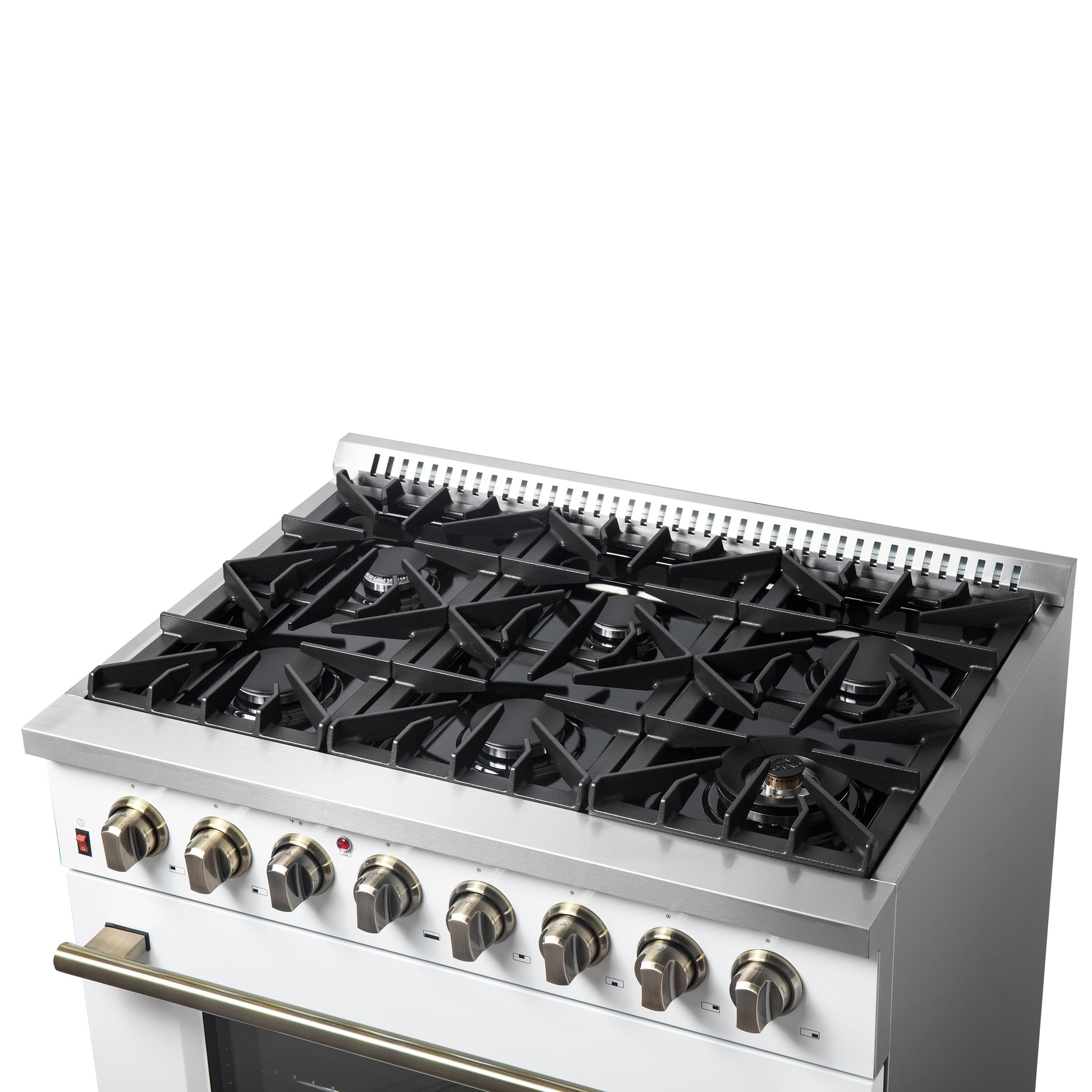 Forno Galiano 36" Freestanding Dual Fuel Range in White - Forno Appliances
