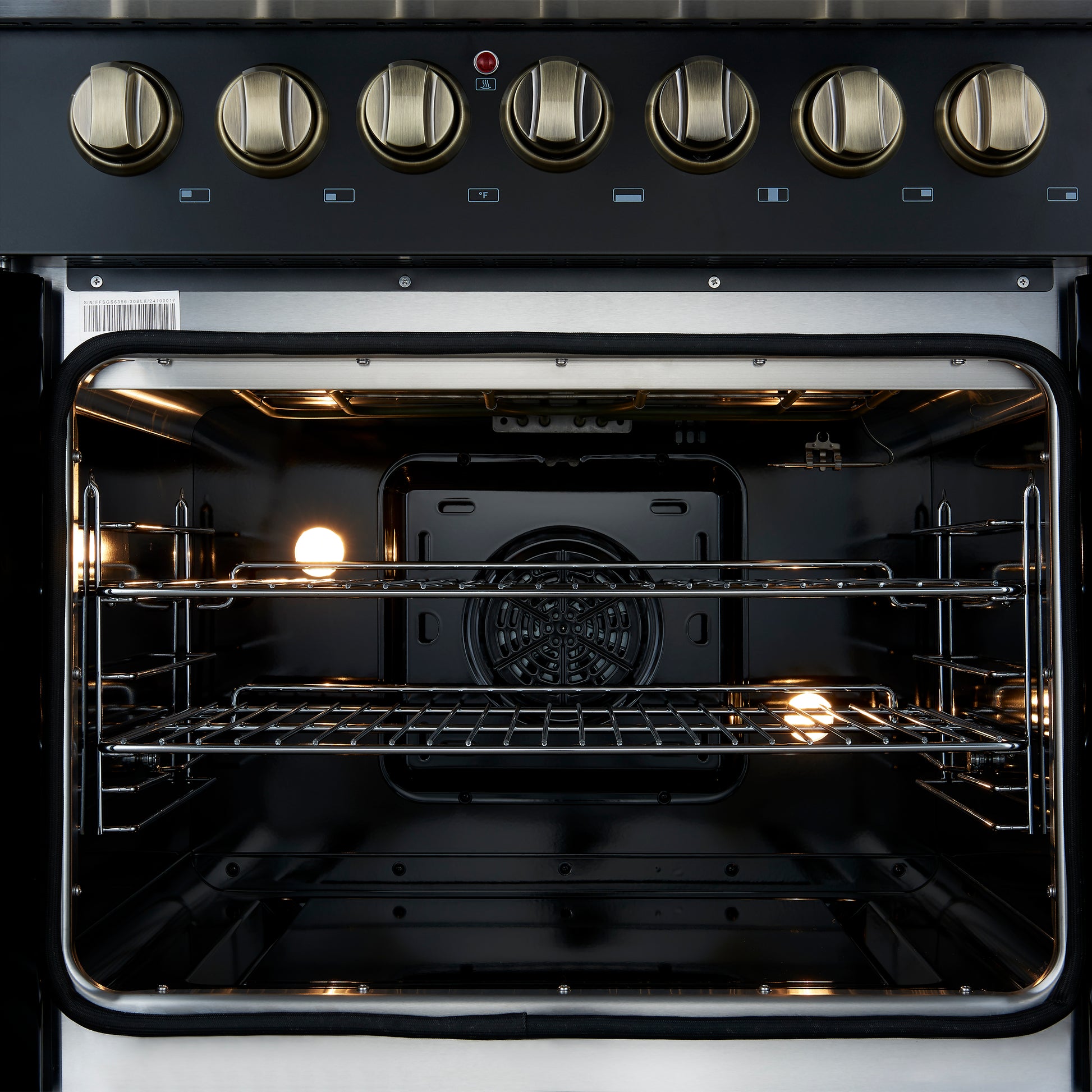 Forno Galiano 30-inch Freestanding French Door Dual Fuel Range Black - Forno Appliances