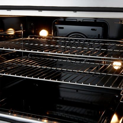 Forno Galiano 30-inch Freestanding French Door Dual Fuel Range Black - Forno Appliances