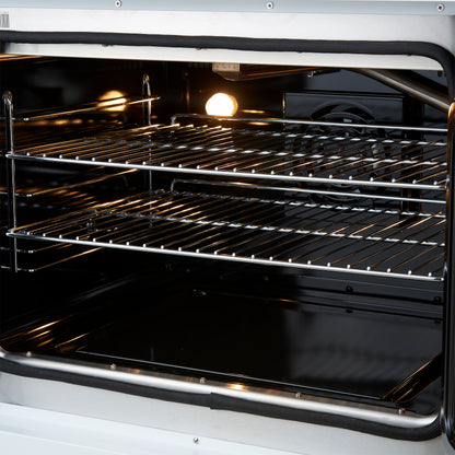 Forno Galiano 30-inch Freestanding French Door Dual Fuel Range White - Forno Appliances