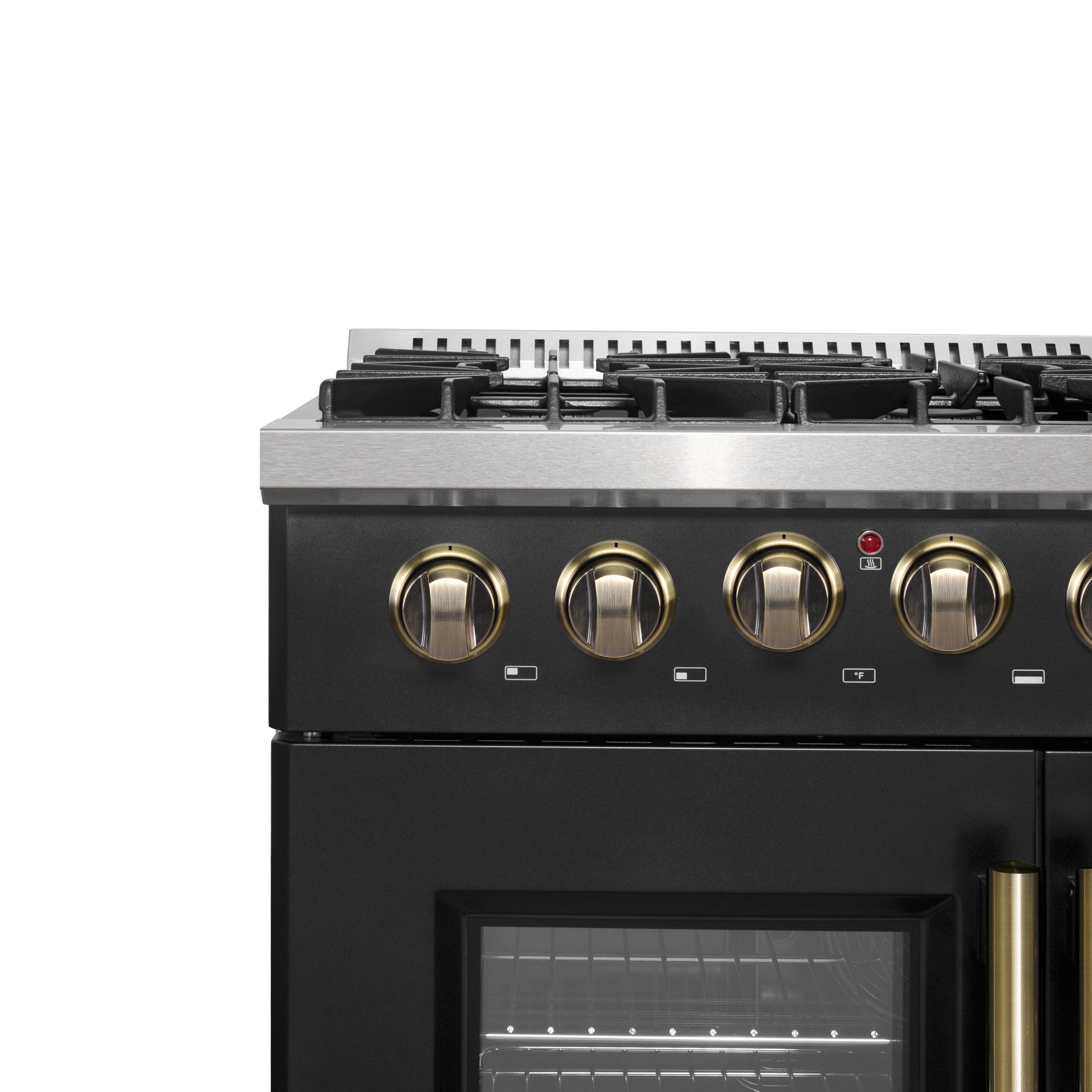Forno Galiano 36-inch Freestanding French Door Dual Fuel Range Black - Forno Appliances