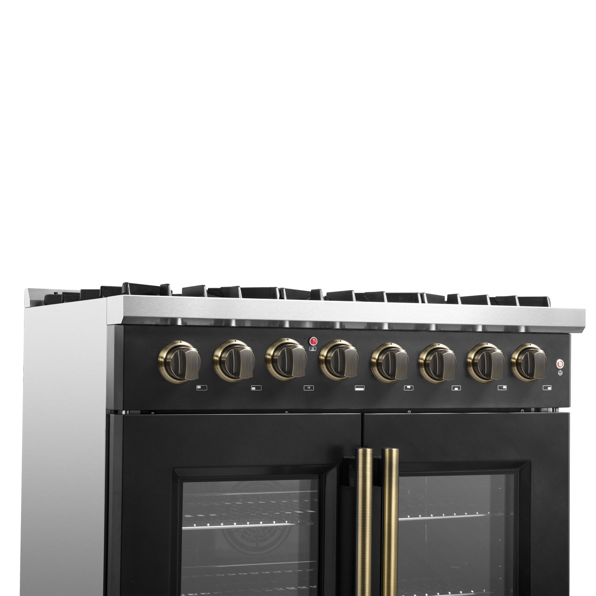 Forno Galiano 36-inch Freestanding French Door Dual Fuel Range Black - Forno Appliances