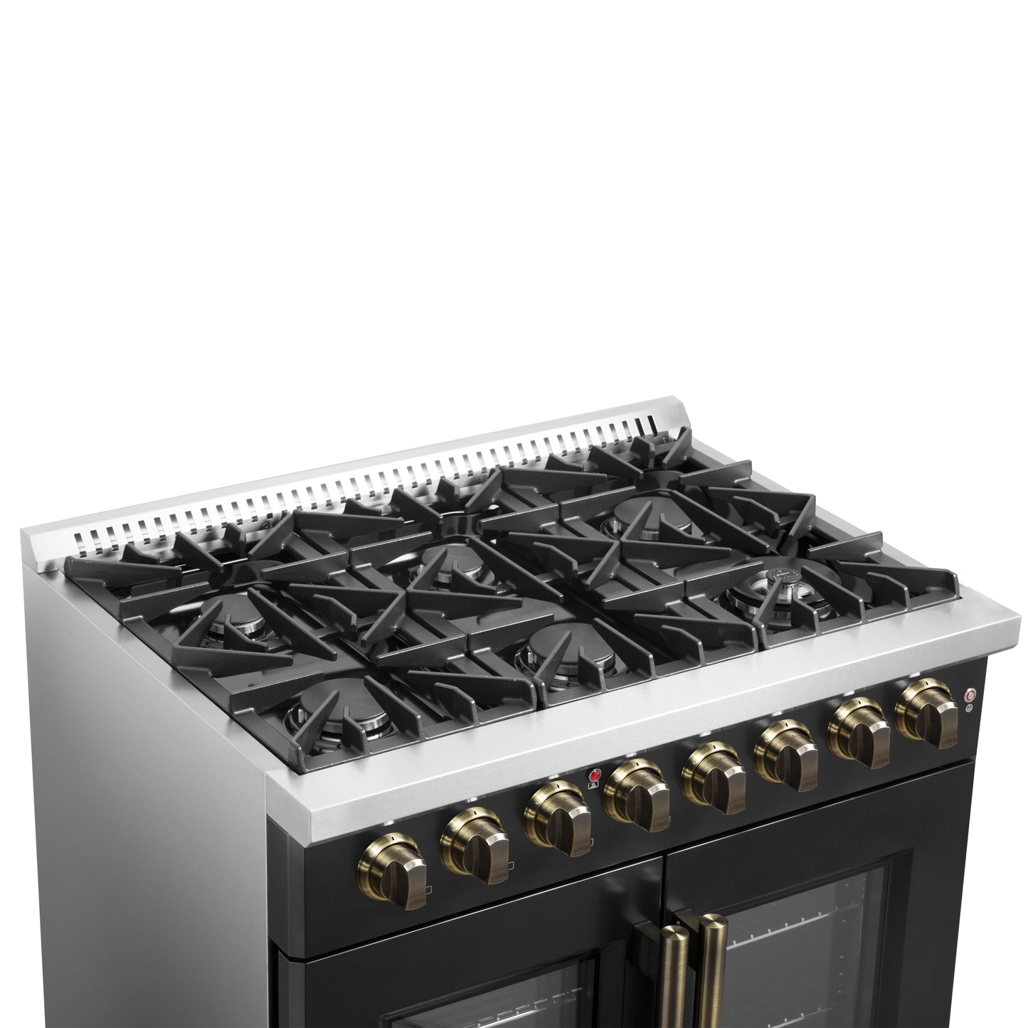 Forno Galiano 36-inch Freestanding French Door Dual Fuel Range Black - Forno Appliances