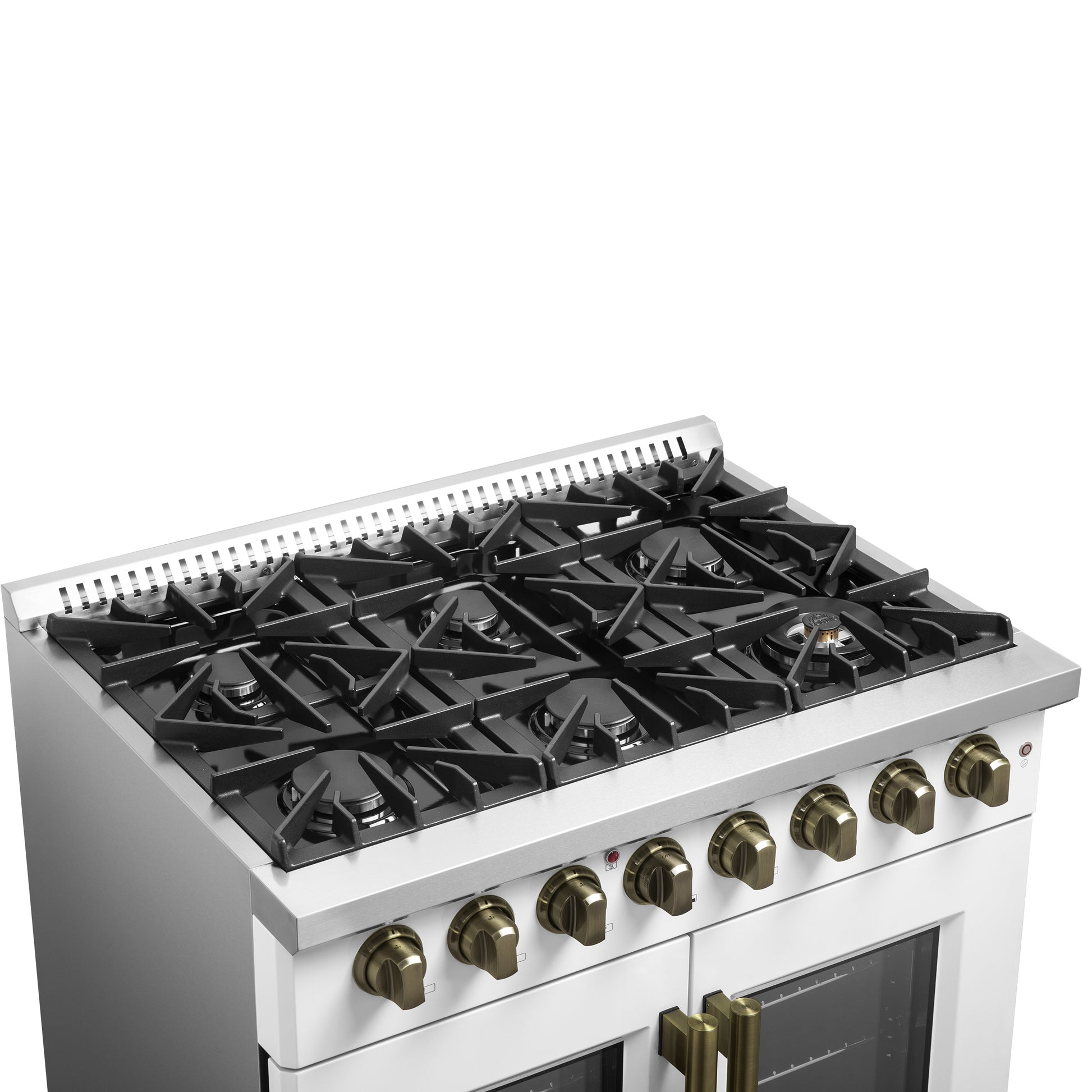 Forno Galiano 36-inch Freestanding French Door Dual Fuel Range White - Forno Appliances