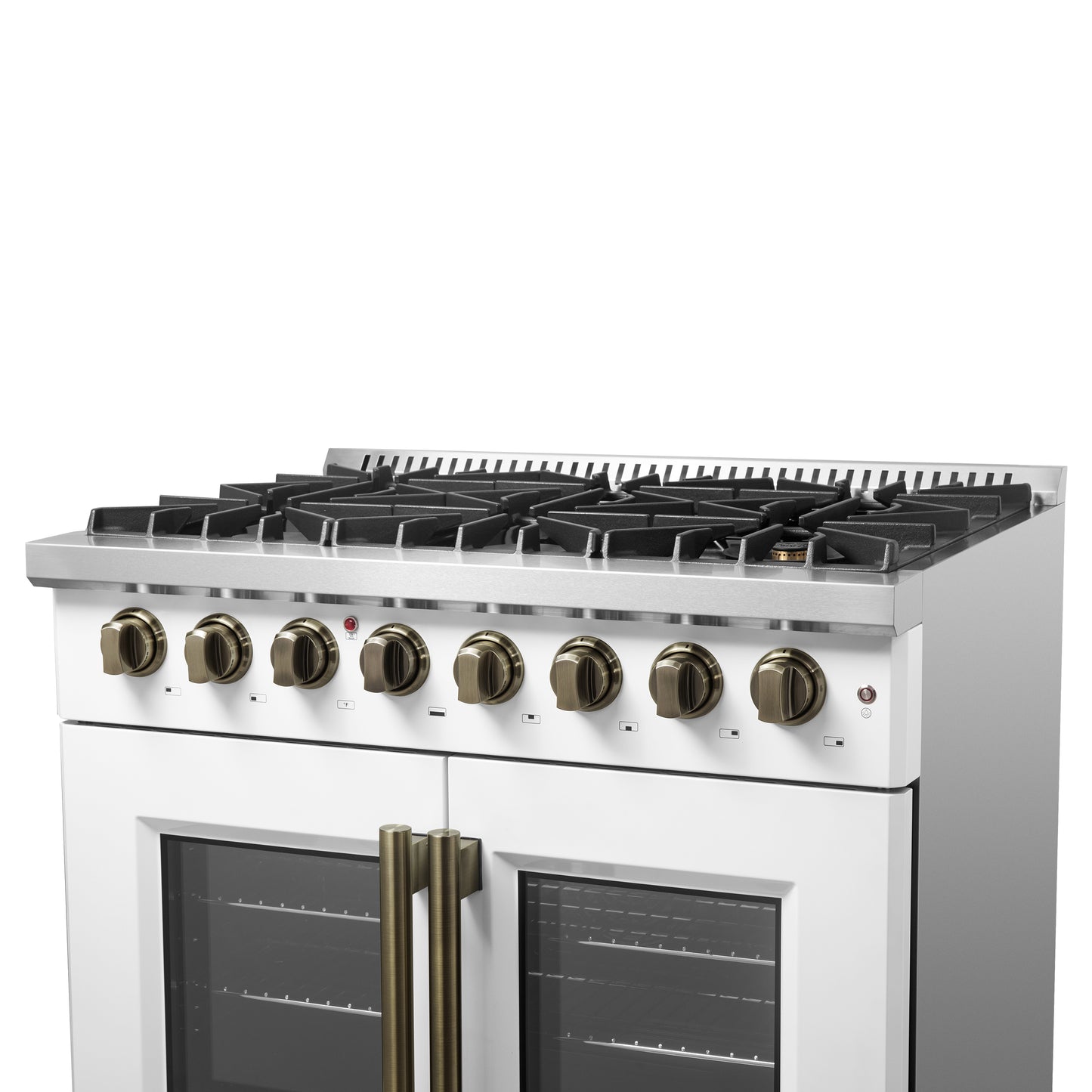 Forno Galiano 36-inch Freestanding French Door Dual Fuel Range White - Forno Appliances