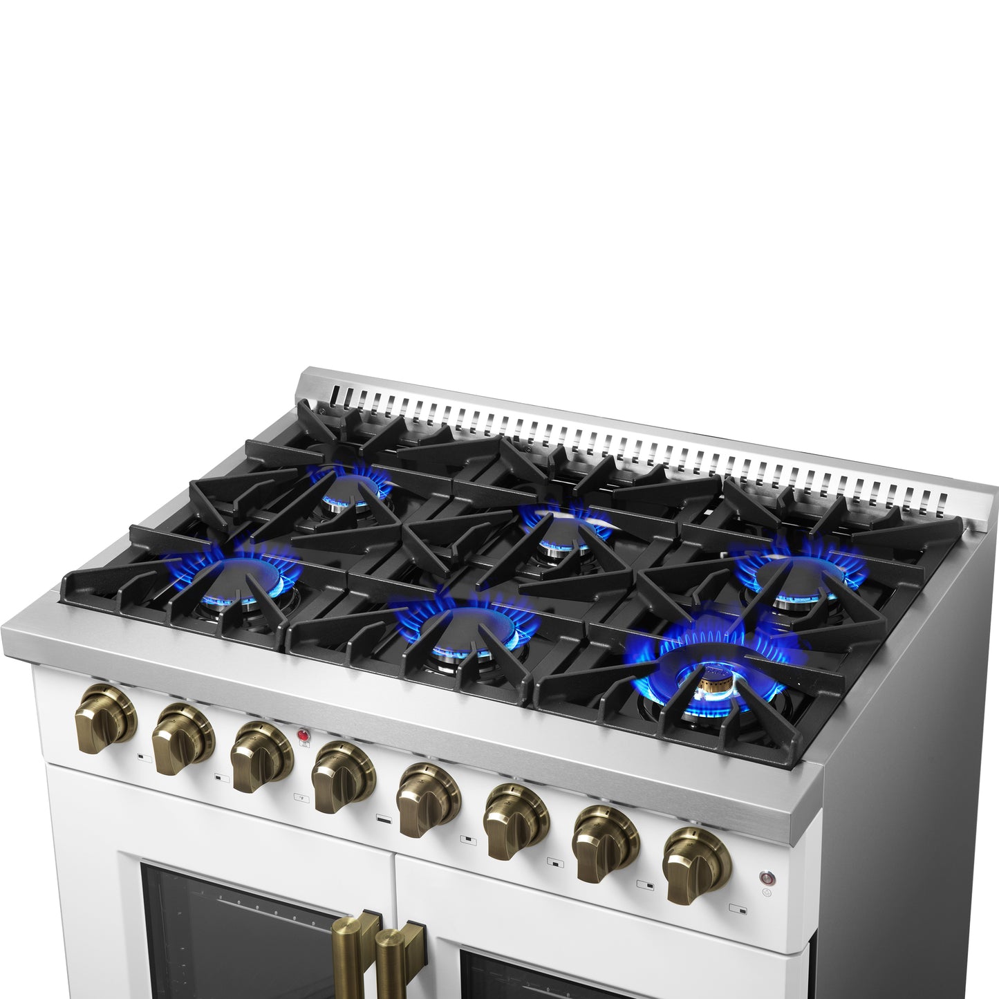 Forno Galiano 36-inch Freestanding French Door Dual Fuel Range White - Forno Appliances