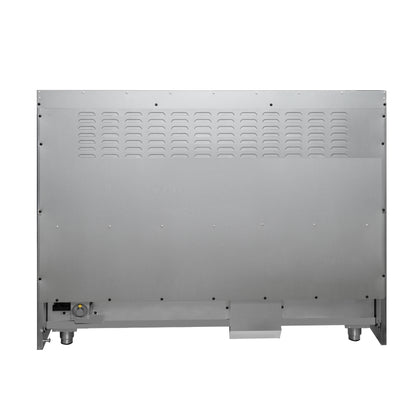 Forno Galiano 48-inch French Door Dual Fuel Range, White & Antique Brass Design, 8 Sealed Burners - 107,000 BTU, Griddle, 6.58 cu.ft. Double Ovens - Forno Appliances