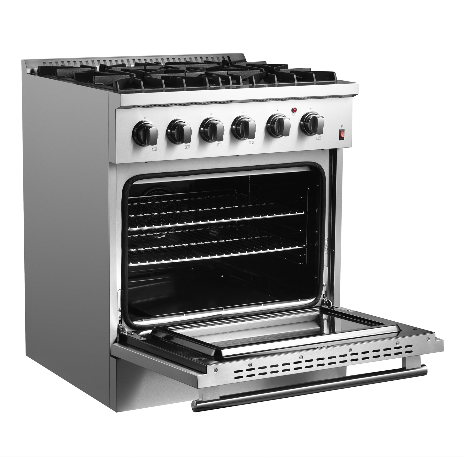 Cuisinière biénergie Forno Marco 30 pouces, acier inoxydable, 4 brûleurs, 37 000 BTU, four à convection véritable, économe en énergie - Forno Appliances