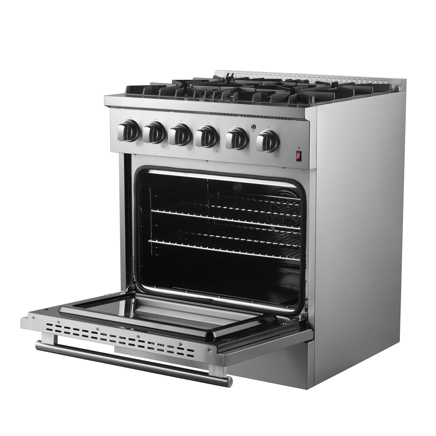Forno Marco cuisinière mixte 30 pouces, acier inoxydable, 4 brûleurs, 37 000 BTU, four à convection véritable, économe en énergie - Forno Appliances