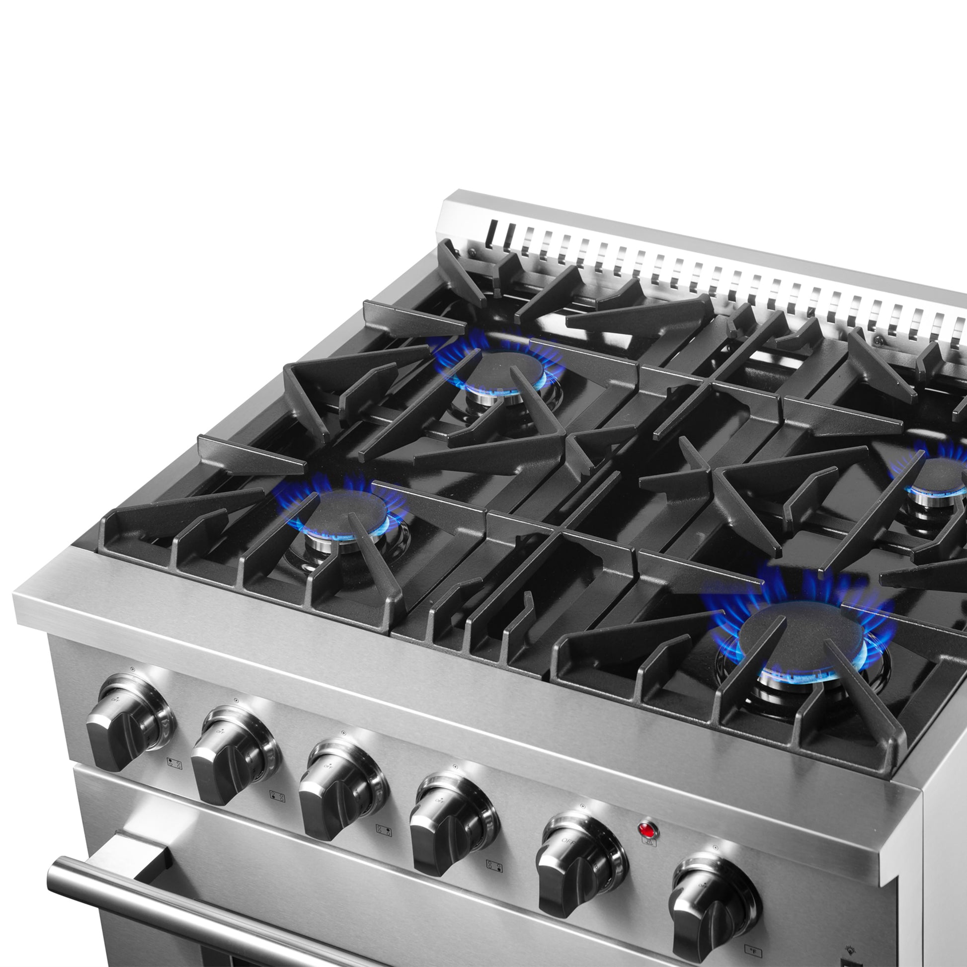 Cuisinière Forno Marco 30 pouces à double combustible, acier inoxydable, 4 brûleurs, 37 000 BTU, four à convection véritable, économe en énergie - Forno Appliances