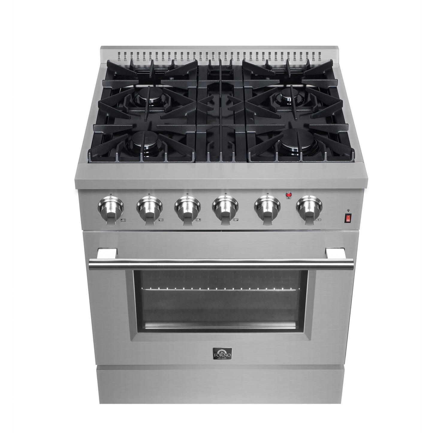 Forno Marco cuisinière bimode 30 pouces, acier inoxydable, 4 brûleurs, 37 000 BTU, four à convection véritable, économe en énergie - Forno Appliances