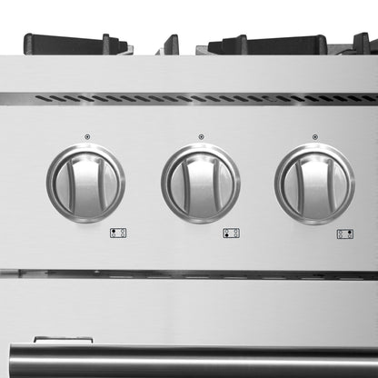 Forno Marco Cuisinière bimode 30-Inch, acier inoxydable, 4 brûleurs, 37,000 BTU, four à convection véritable, économe en énergie - Forno Appliances