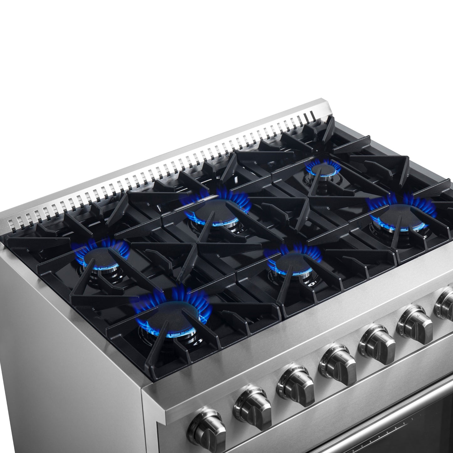Forno Marco 36-Inch Dual Fuel Range, Stainless Steel, 6 Burners, 67,000 BTU, True Convection Oven, Energy Efficient - Forno Appliances