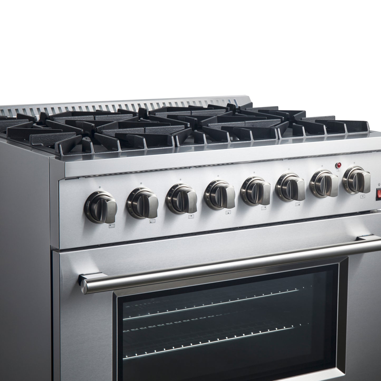 Forno Marco 36-Inch Dual Fuel Range, Stainless Steel, 6 Burners, 67,000 BTU, True Convection Oven, Energy Efficient - Forno Appliances