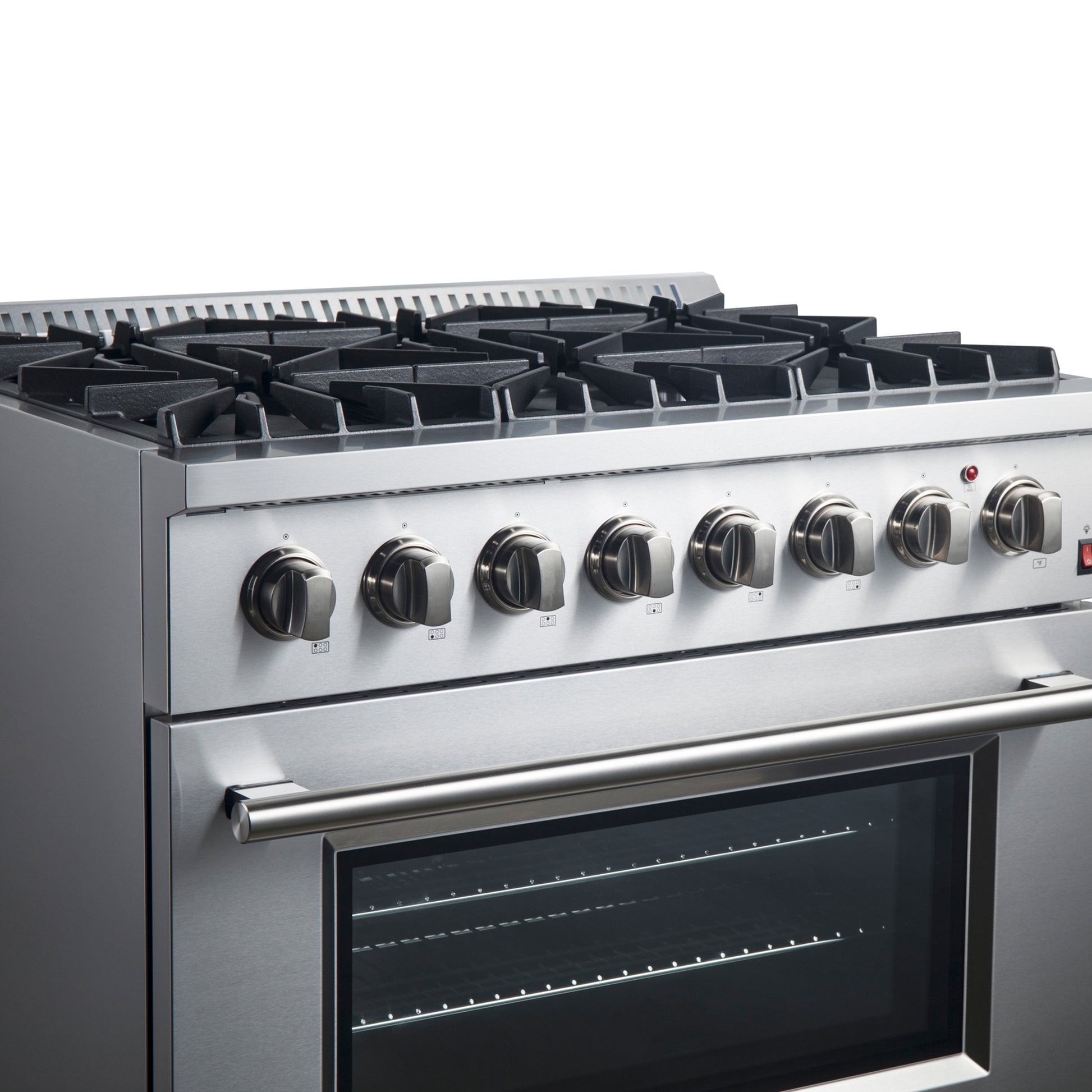 Forno Marco 36-Inch Dual Fuel Range, Stainless Steel, 6 Burners, 67,000 BTU, True Convection Oven, Energy Efficient - Forno Appliances