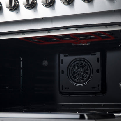 Forno Marco 36-Inch Dual Fuel Range, Stainless Steel, 6 Burners, 67,000 BTU, True Convection Oven, Energy Efficient - Forno Appliances