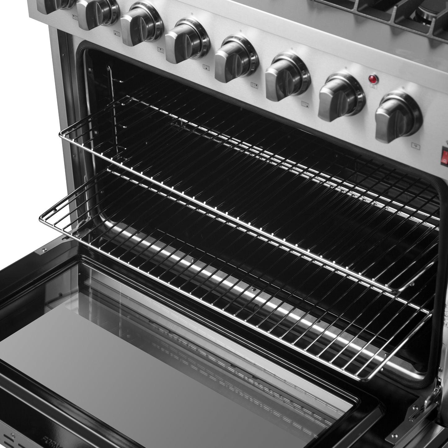 Forno Marco 36-Inch Dual Fuel Range, Stainless Steel, 6 Burners, 67,000 BTU, True Convection Oven, Energy Efficient - Forno Appliances