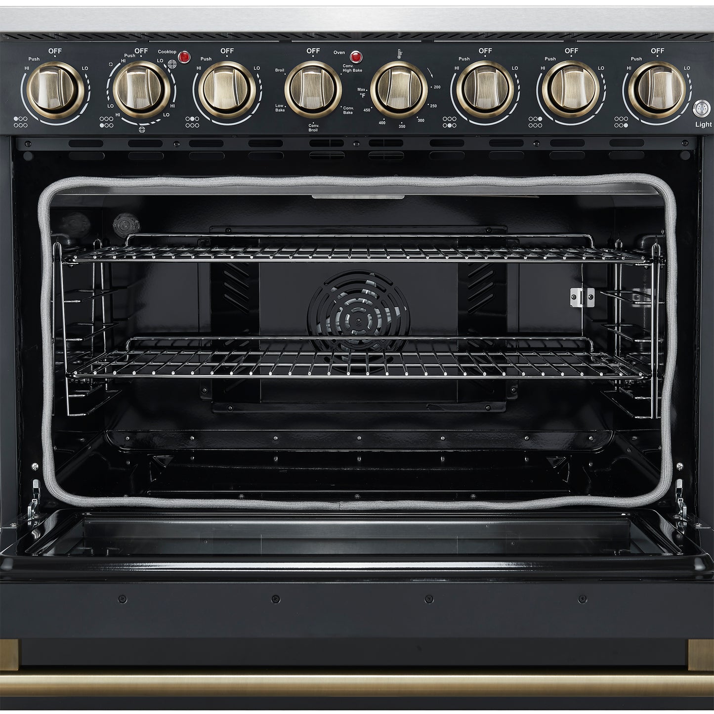 Forno Paolo 36 Inch Black Freestanding Electric Range, Stainless Steel, 5.44 cu.ft, True Convection Oven, Energy Efficient - Forno Appliances