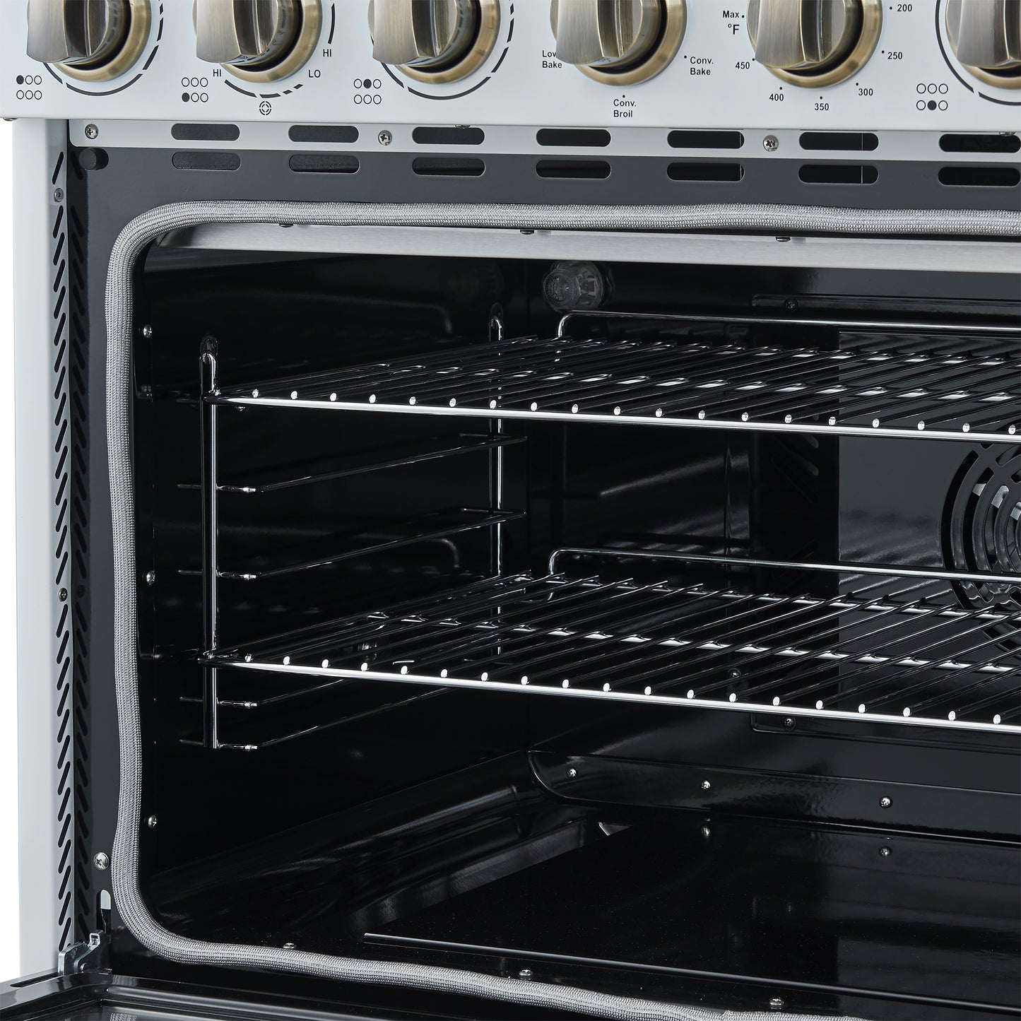 Forno Paolo 36 Inch White Freestanding Electric Range, Stainless Steel, 5.44 cu.ft, True Convection Oven, Energy Efficient - Forno Appliances