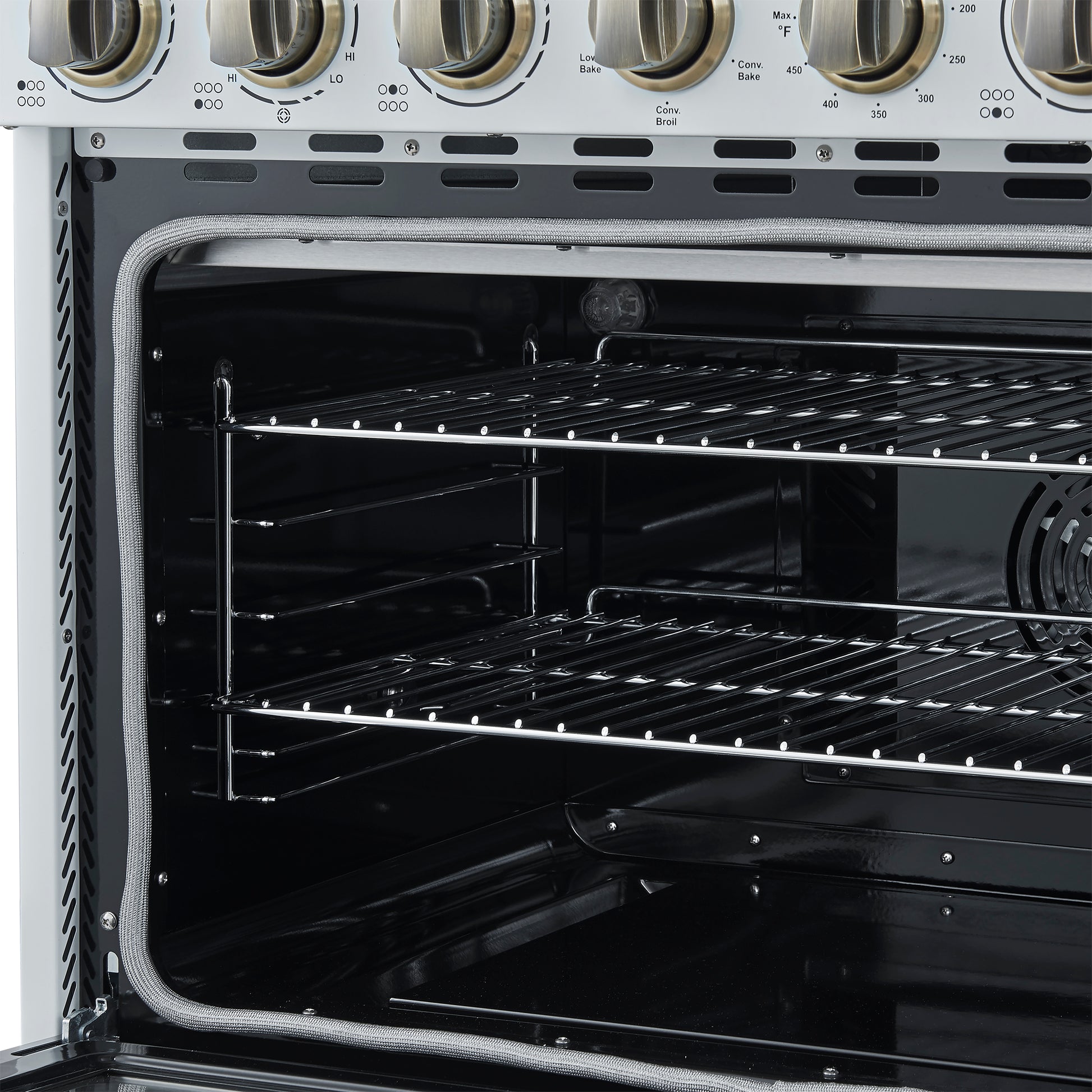 Forno Paolo 36 Inch White Freestanding Electric Range, Stainless Steel, 5.44 cu.ft, True Convection Oven, Energy Efficient - Forno Appliances