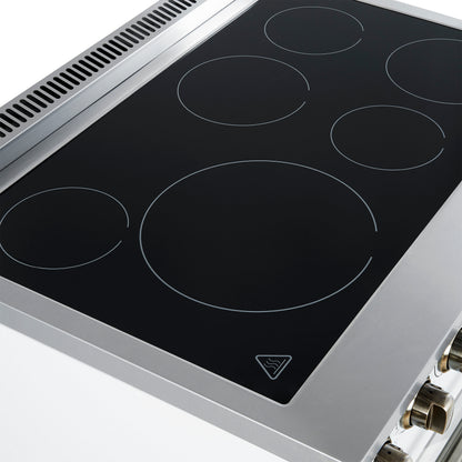 Forno Paolo 36 Inch White Freestanding Electric Range, Stainless Steel, 5.44 cu.ft, True Convection Oven, Energy Efficient - Forno Appliances