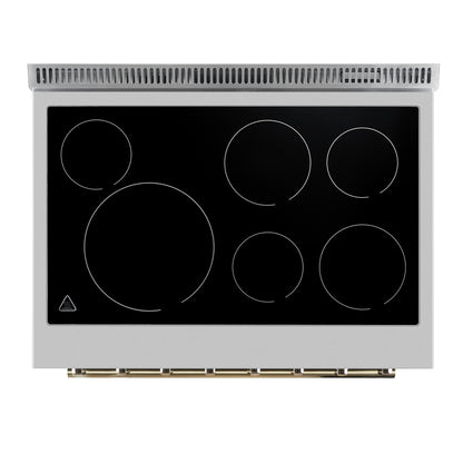 Forno Paolo 36 Inch White Freestanding Electric Range, Stainless Steel, 5.44 cu.ft, True Convection Oven, Energy Efficient - Forno Appliances