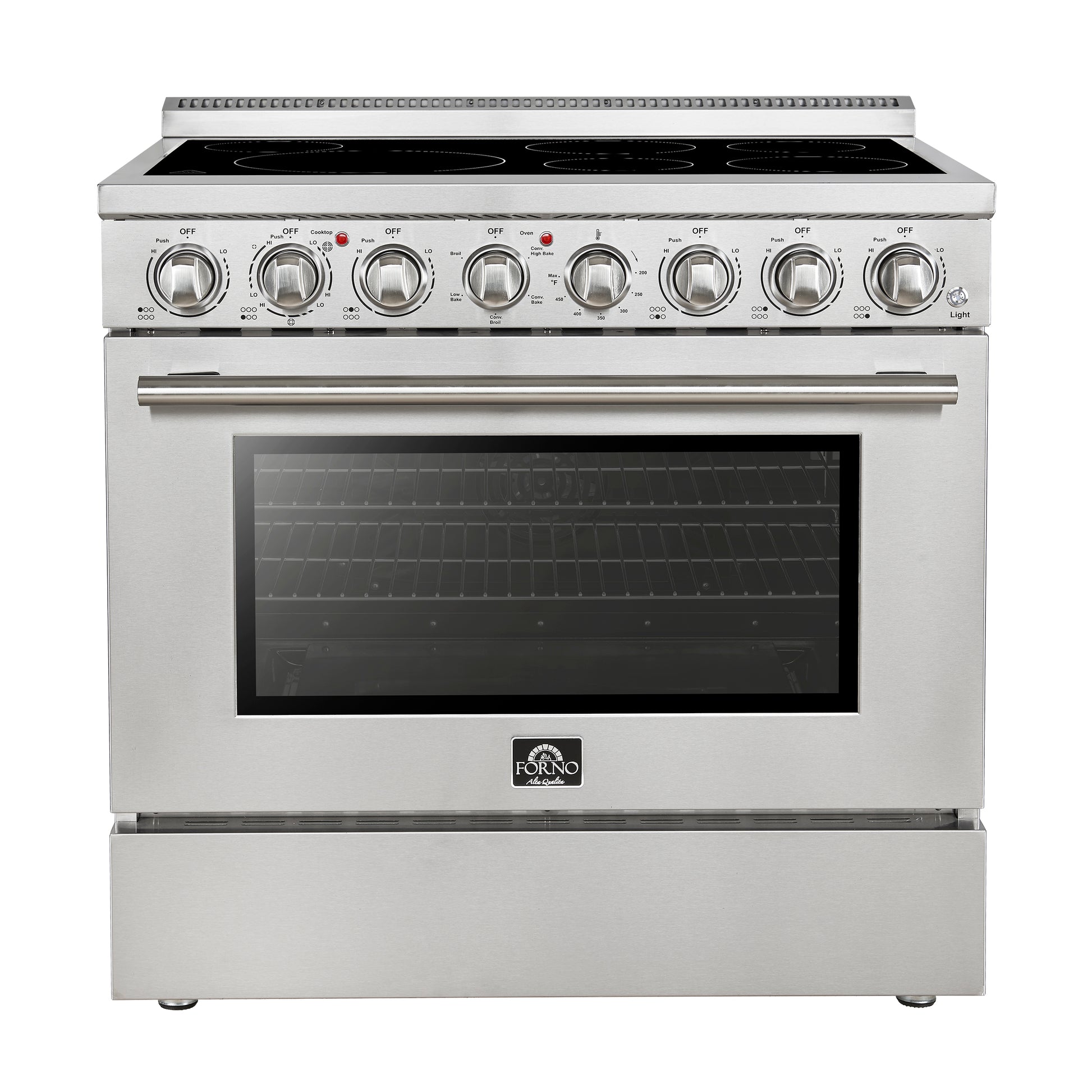 Forno Paolo cuisinière électrique pose libre de 36 pouces, acier inoxydable, 5,44 pi³, four à convection véritable, écoénergétique - Forno Appliances