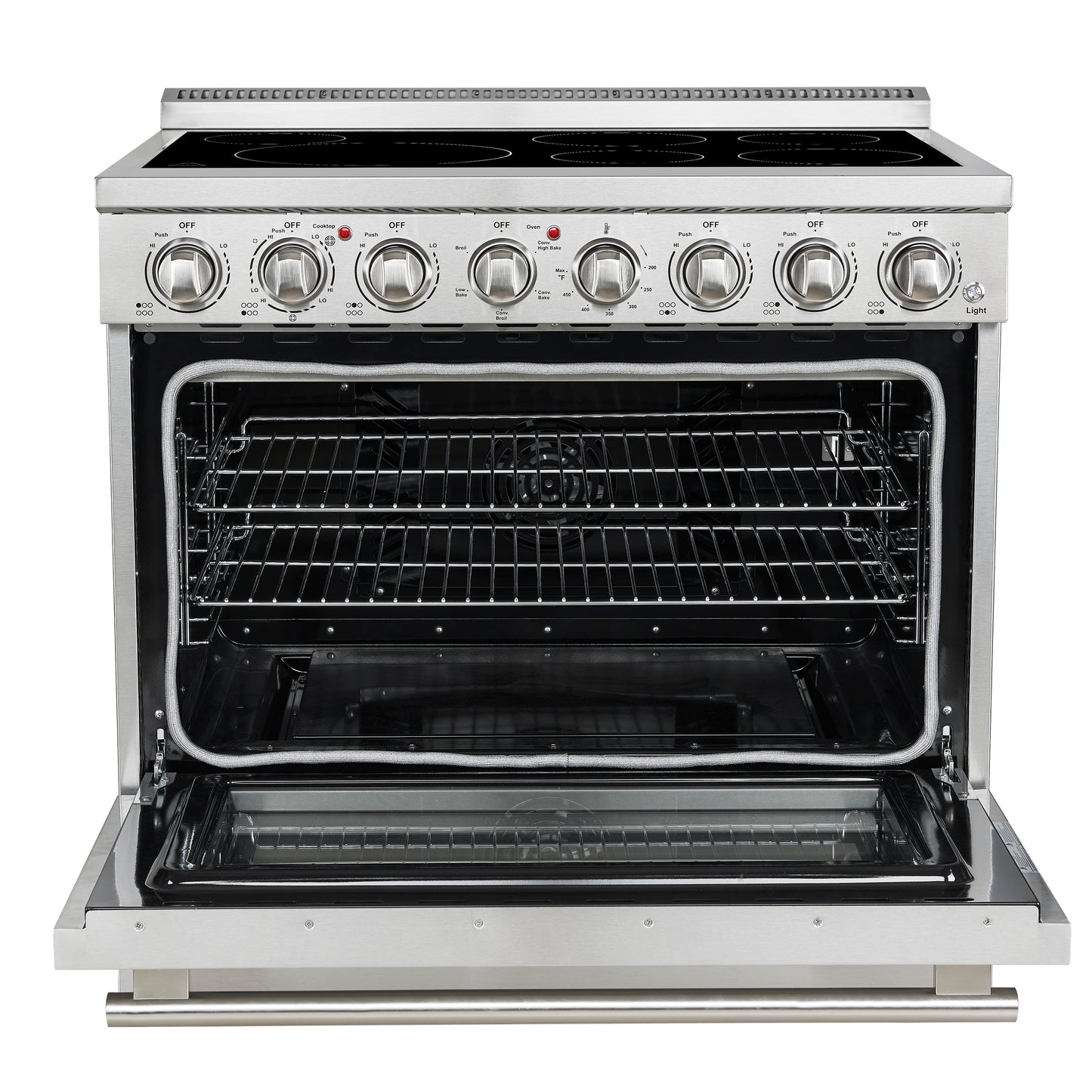 Cuisinière électrique indépendante Forno Paolo de 36 pouces, acier inoxydable, 5.44 cu.ft, four à convection véritable, économe en énergie - Forno Appliances