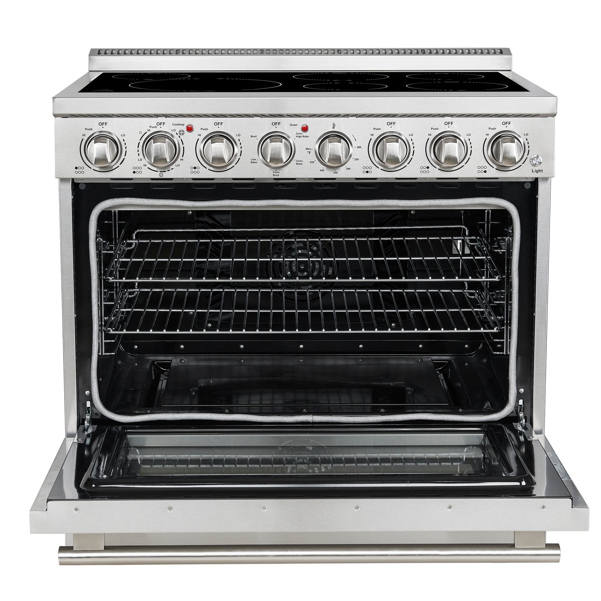 Cuisinière électrique indépendante Forno Paolo de 36 pouces, acier inoxydable, 5.44 cu.ft, four à convection véritable, économe en énergie - Forno Appliances