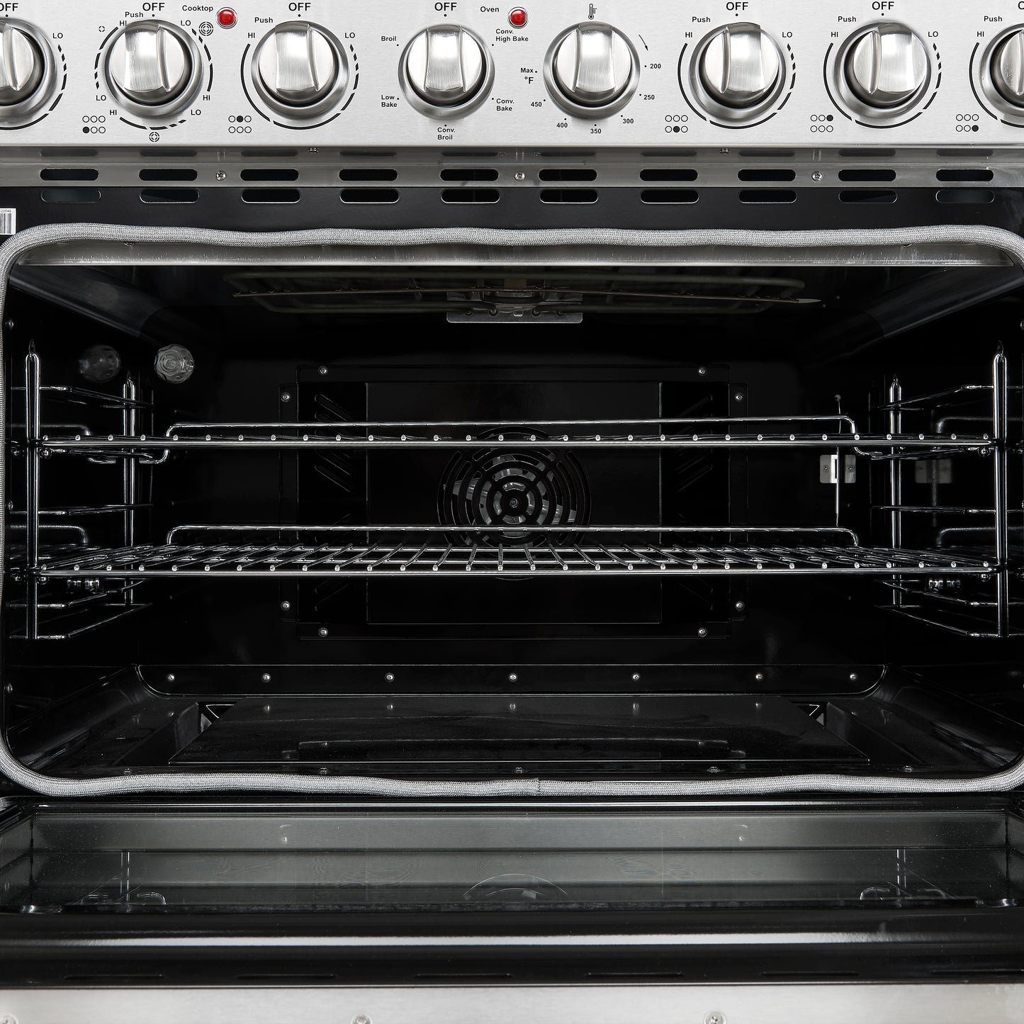 Cuisinière électrique autoportante Forno Paolo de 36 pouces, acier inoxydable, 5,44 pi³, four à convection véritable, économe en énergie - Forno Appliances