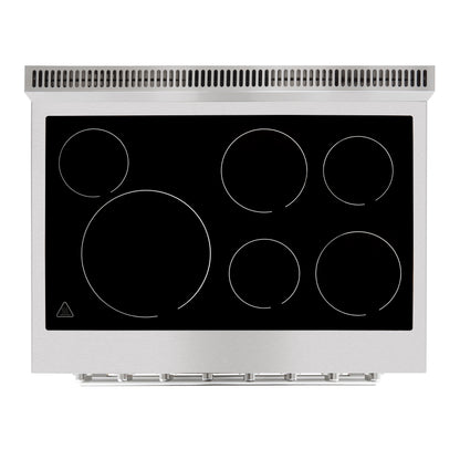 Cuisinière électrique autonome Forno Paolo 36 pouces, acier inoxydable, 5,44 pi³, four à convection véritable, écoénergétique - Forno Appliances