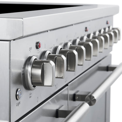 Forno Paolo 48 Inch Freestanding Electric Range, Stainless Steel, 6.7 cu.ft, True Convection Oven, Energy Efficient