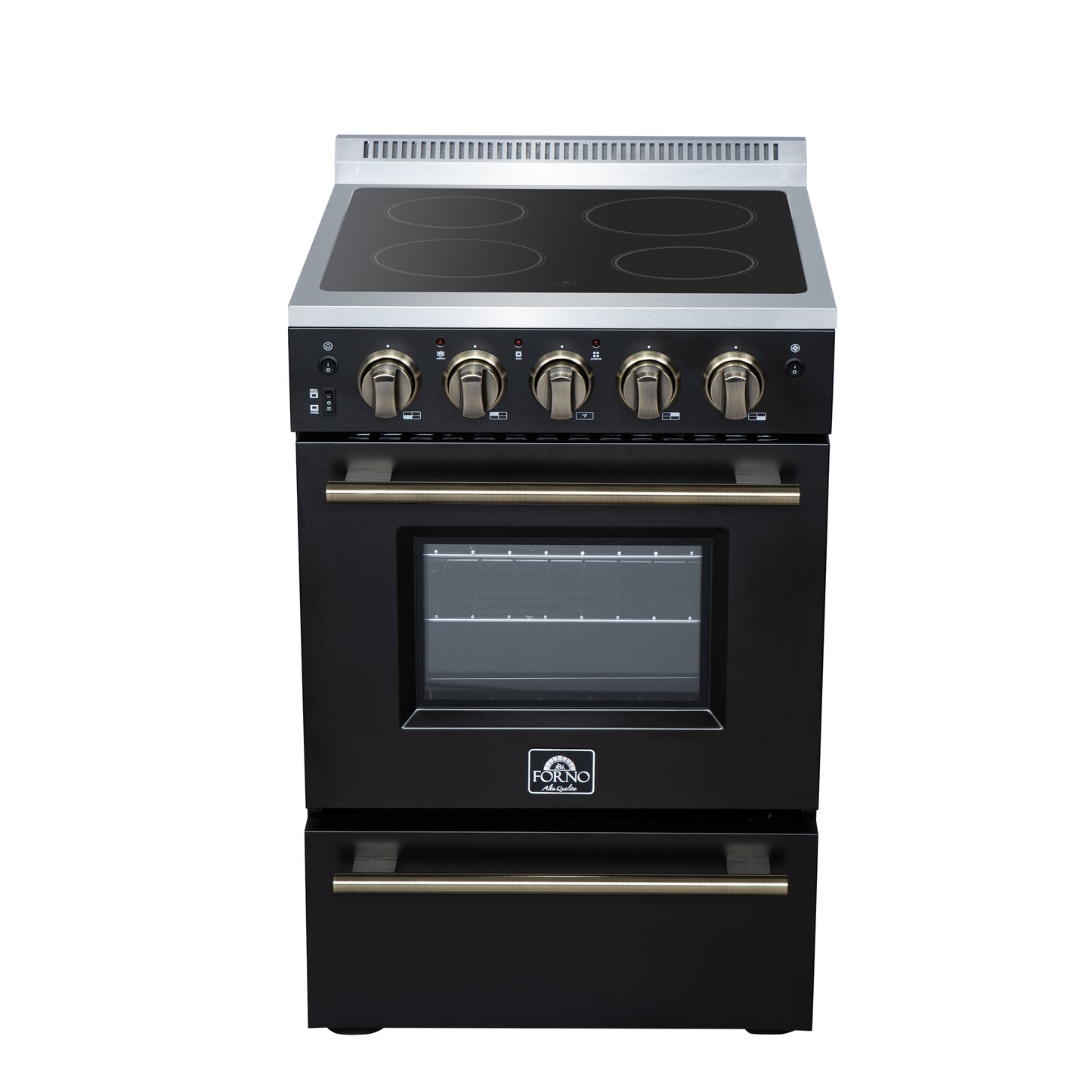 Forno Loiano 24 Inch Freestanding Electric Range in Black - Forno Appliances