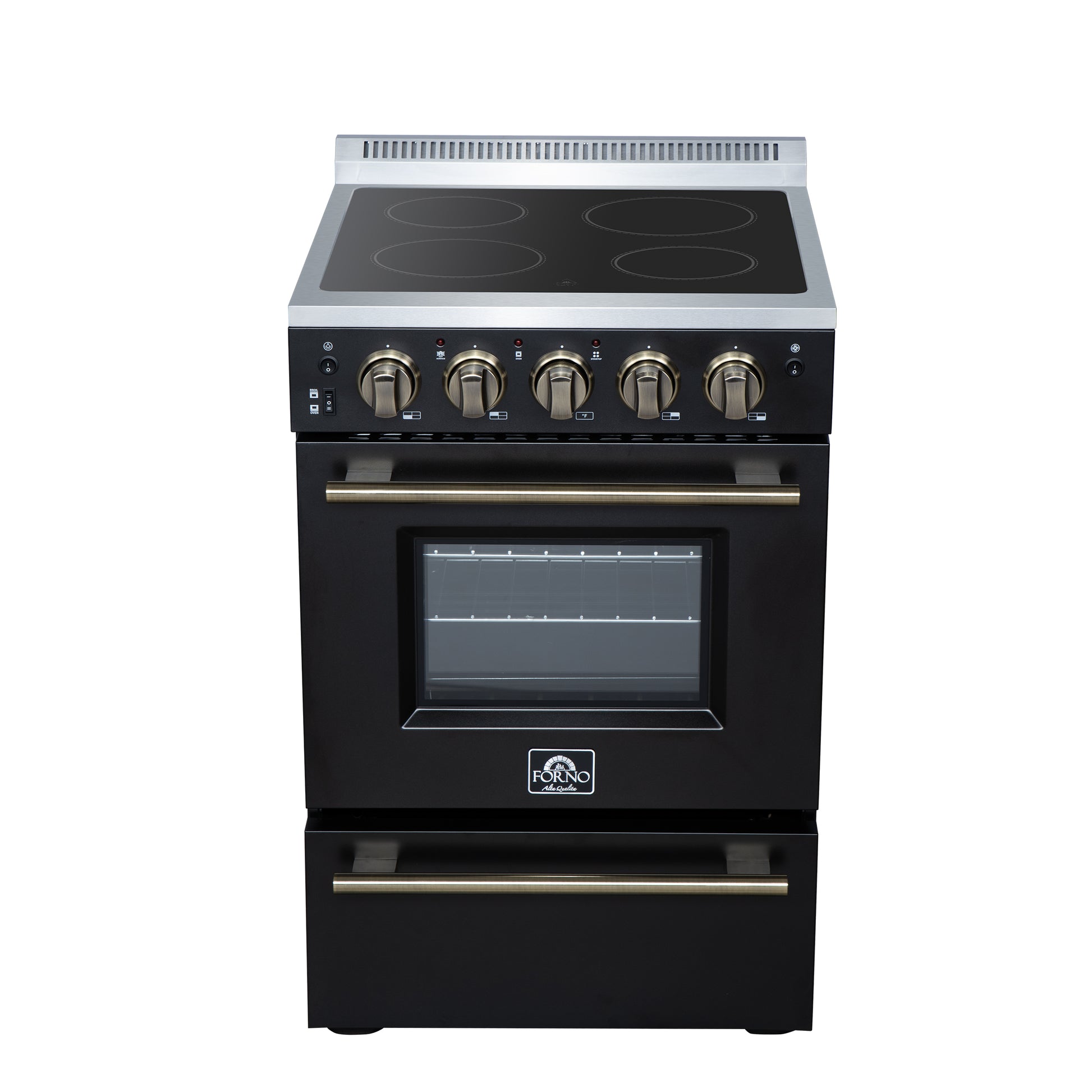 Forno Loiano 24 Inch Freestanding Electric Range in Black - Forno Appliances