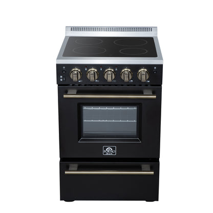 Forno Loiano 24 Inch Freestanding Electric Range in Black - Forno Appliances