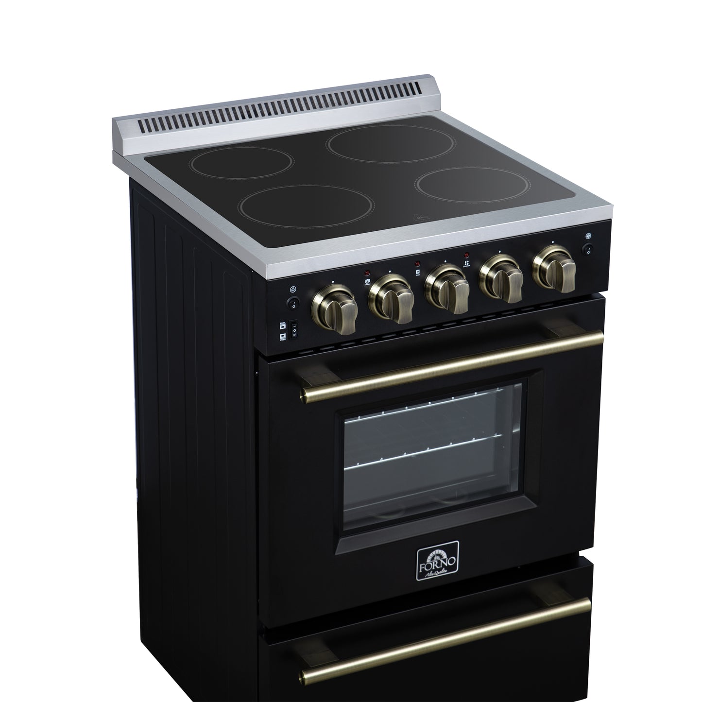 Forno Loiano 24 Inch Freestanding Electric Range in Black - Forno Appliances