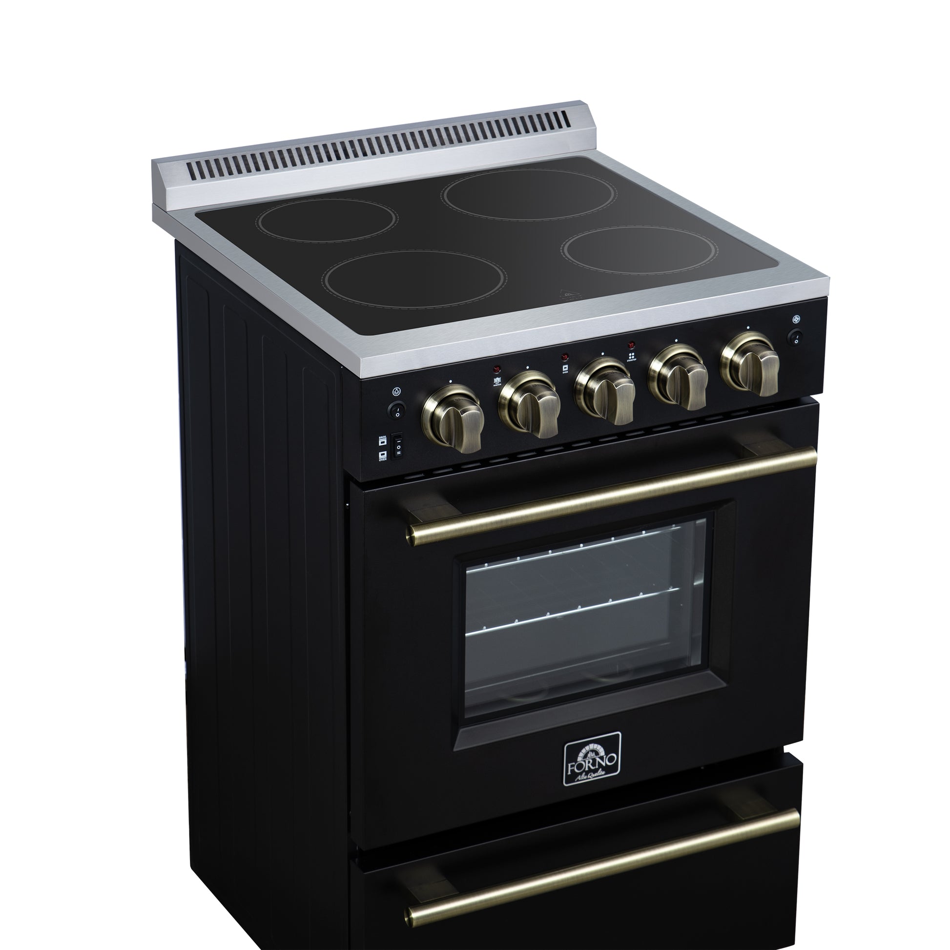 Forno Loiano 24 Inch Freestanding Electric Range in Black - Forno Appliances