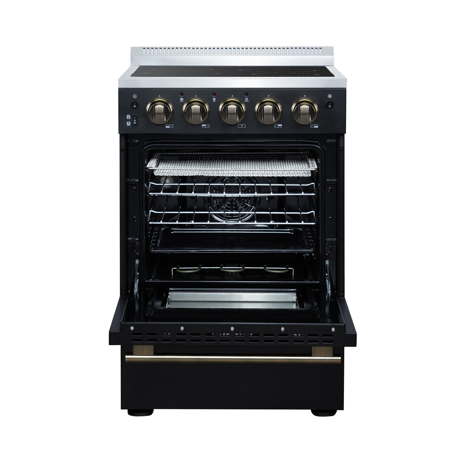 Forno Loiano 24 Inch Freestanding Electric Range in Black - Forno Appliances