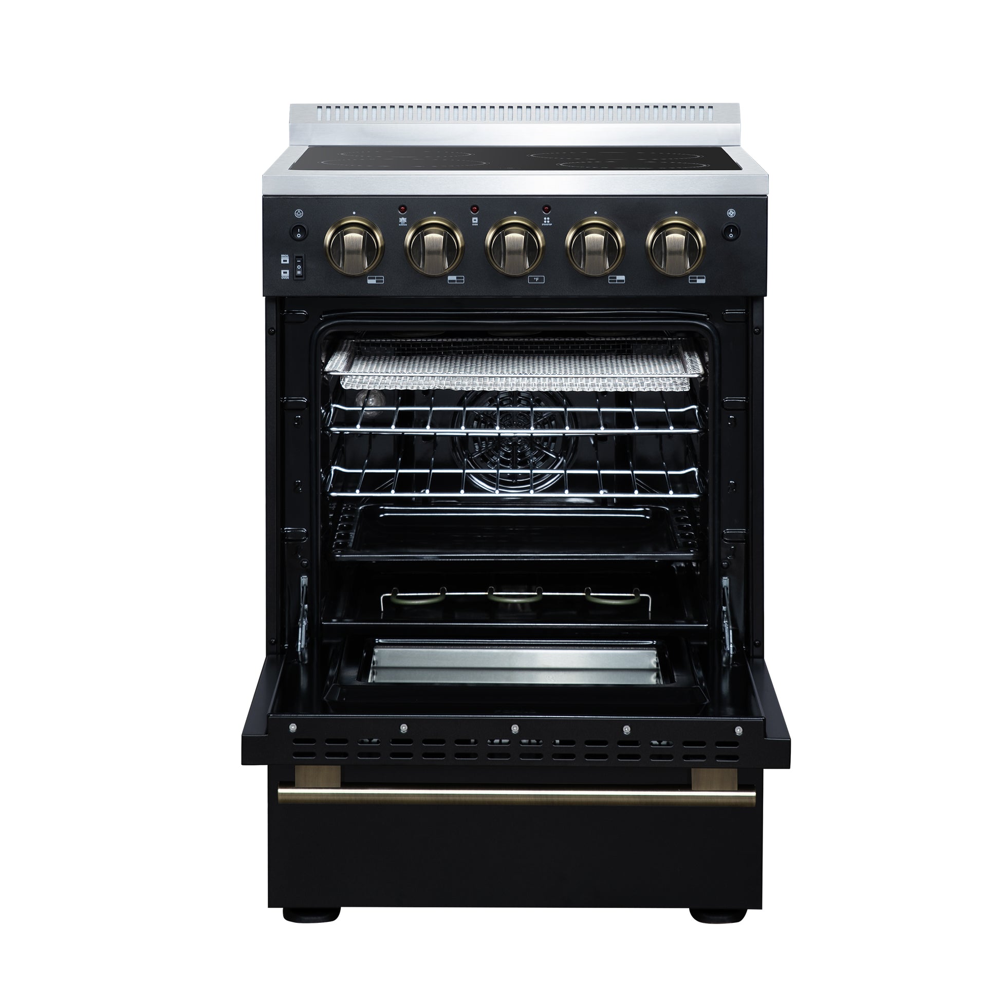 Forno Loiano 24 Inch Freestanding Electric Range in Black - Forno Appliances