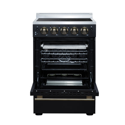 Forno Loiano 24 Inch Freestanding Electric Range in Black - Forno Appliances