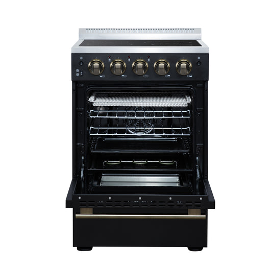Forno Loiano 24 Inch Freestanding Electric Range in Black - Forno Appliances