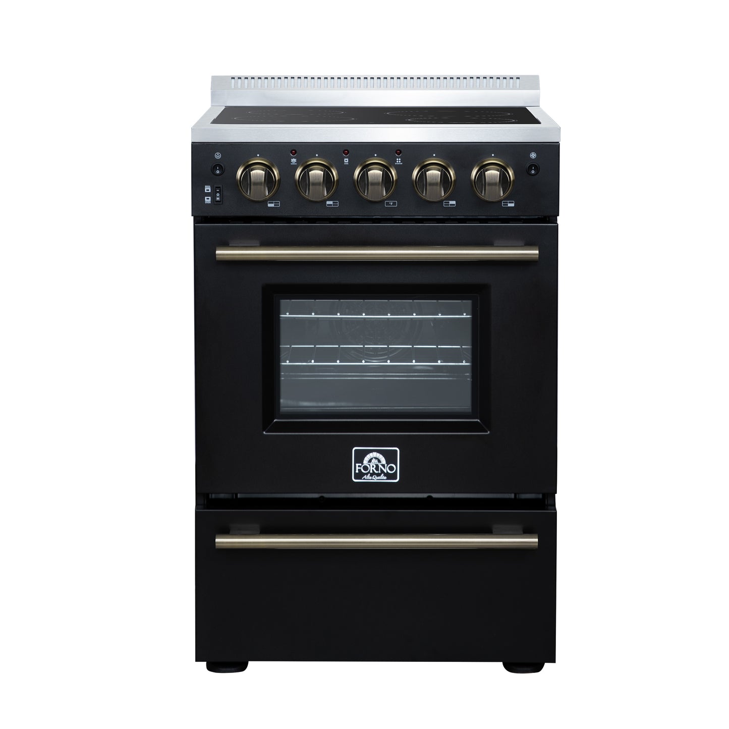 Forno Loiano 24 Inch Freestanding Electric Range in Black - Forno Appliances