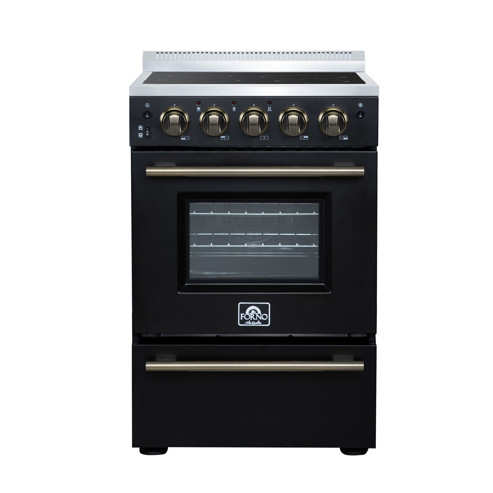 Forno Loiano 24 Inch Freestanding Electric Range in Black - Forno Appliances