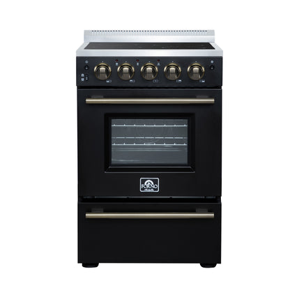 Forno Loiano 24 Inch Freestanding Electric Range in Black - Forno Appliances