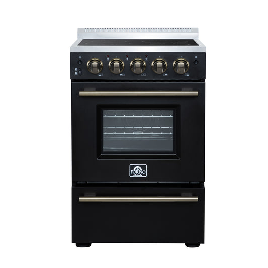 Forno Loiano 24 Inch Freestanding Electric Range in Black - Forno Appliances