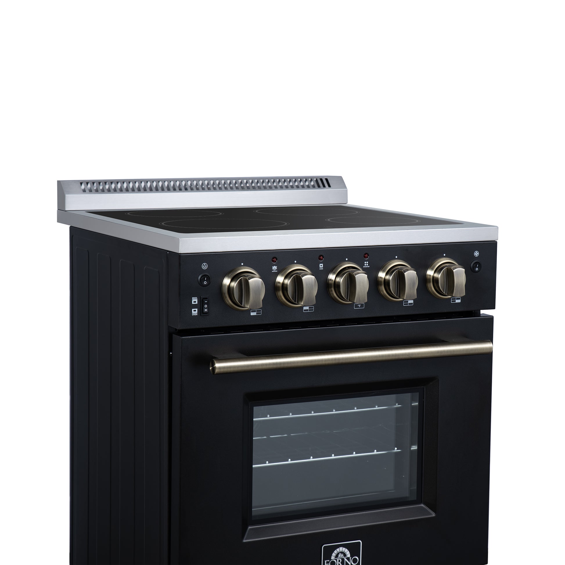 Forno Loiano 24 Inch Freestanding Electric Range in Black - Forno Appliances